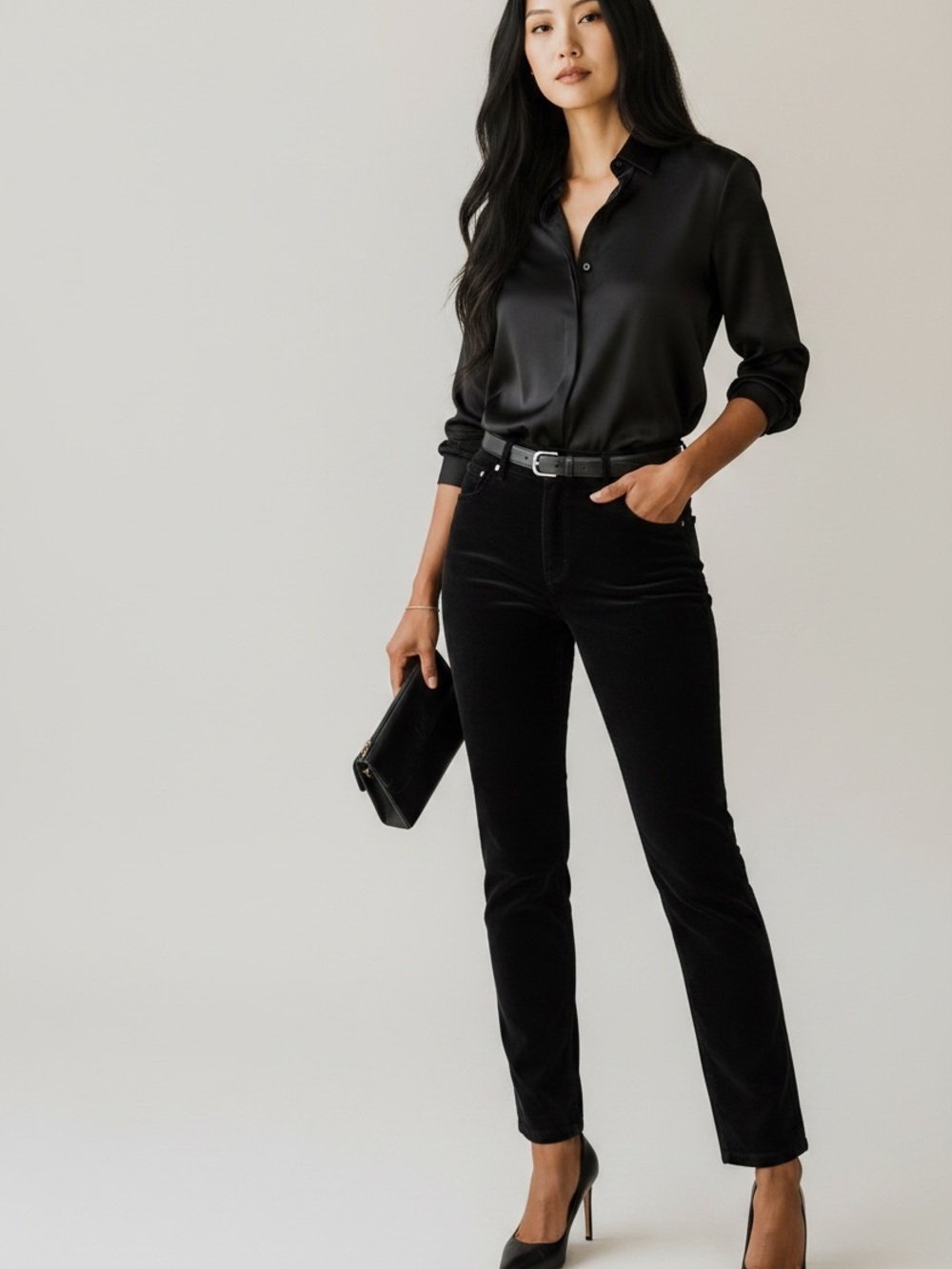 J. Jill Black Velvet Luxury Pants Women’s Size 8 Tall Straight Leg Stretch NWT